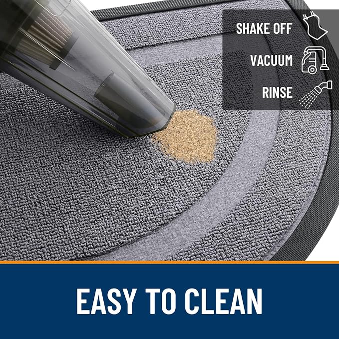 OLANLY Half Circle Front Door Mat Outside 47x23 All-Season Rubber Doormat | - Image 5