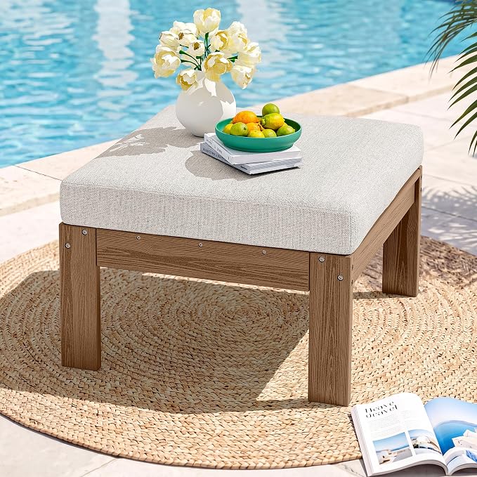 SERWALL Outdoor Ottoman with Cushions by SERWALL