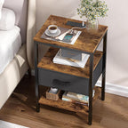 SUPERJARE Nightstand with Charging Station, Bed Side Table with Adjustable - Image 2
