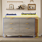 BORNOON Fluted 6 Drawer Dresser, 47.2" Wide Modern Boho Chest of Drawers - Image 3