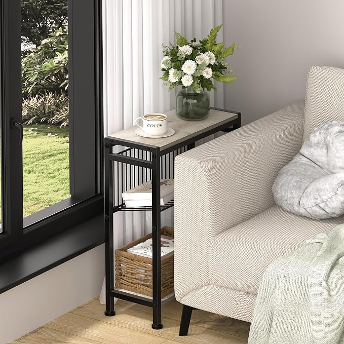 Small Side Table for Small Space, 3-Tier Narrow End Table - Image 6