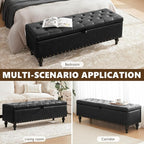 Mangodan 50" Storage Ottoman Bench, Tufted Ottoman - Image 4