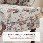 HUIMO Printed Wingback Accent Chair, Linen Upholstered High Back Armchair - Image 5