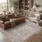 Schweek 6x9 Area Rug Washable Neutral Rug Non Slip by Schweek