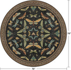 Washable Black 6ft Round Area Rugs - Image 2