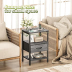 SUPERJARE Nightstand with Charging Station, Bed Side Table with Adjustable - Image 8