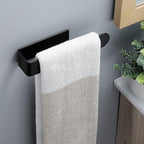 Taozun Hand Towel Bar Bathroom Towel Holder Black Single Towel Rack Self - Image 2