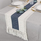 FEXIA Boho Blue Table Runner 90 Inches Long - Image 5