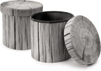 Sorbus Tree Stump Stool, Storage Ottoman 15 Inch Fake Tree Stumps Log Stool by Sorbus