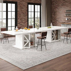 LVB Modern Dining Table for 4 to 6, Wooden Pedestal Dining Room Table - Image 8