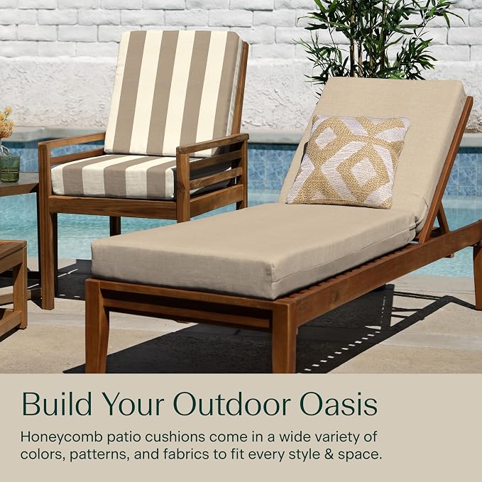 Honeycomb Outdoor Chaise Lounge Cushion - Image 4