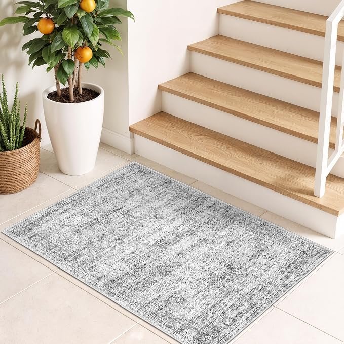 2x3 Rug Non Slip, Small Washable Entryway Rug, Runner - Image 3