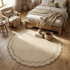 GarveeHome Round Rugs 6ft Scalloped Washable Circle Rug - Image 2