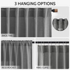 Blazer Grey Curtains 63 Inches Long 2 Panel Sets - Image 3