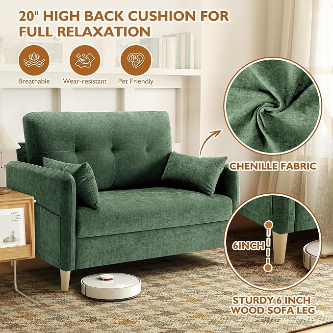 Urhanherry 47" Small Sofa Couch - Image 3