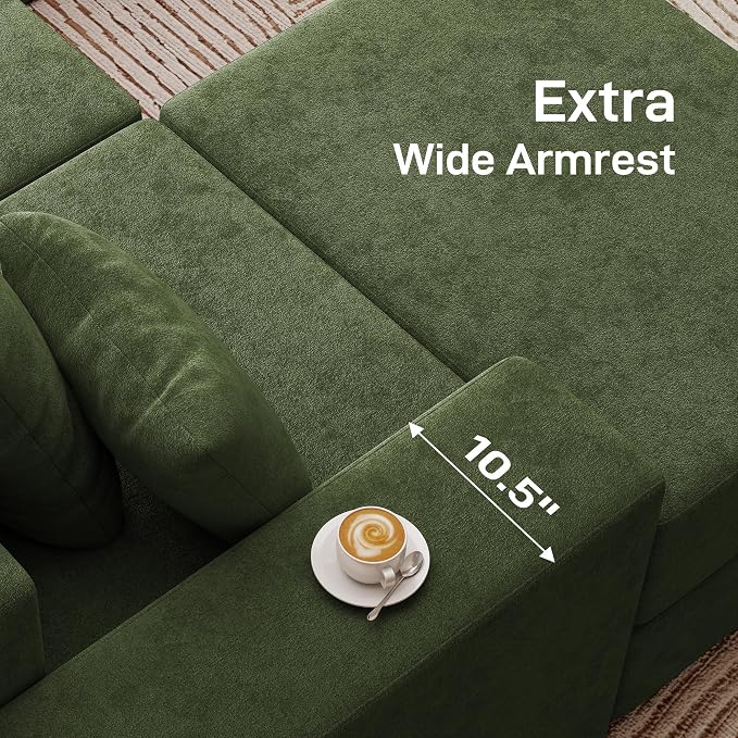 Living&Giving 101" U-Shaped Cloud Sectional Couch - Image 7