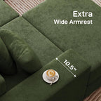 Living&Giving 101" U-Shaped Cloud Sectional Couch - Image 7