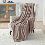 Bedsure GentleSoft Fleece Throw XL Blanket Mocha Brown - Image 2