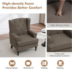 Accent Chair Set of 2, Mid Century Modern Fabric Wingback Chair, Upholstered - Image 4