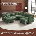 Ihanherry 114" V-Shaped Modern Sofa Modular Sectional Cloud Couch - Image 2