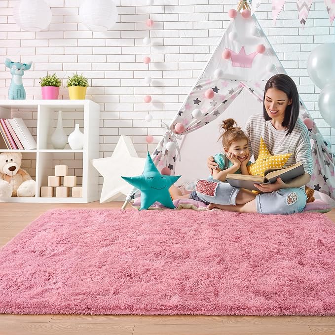 9x12 Extra Large Blush Fluffy Soft Area Rug Non-Slip - Image 6
