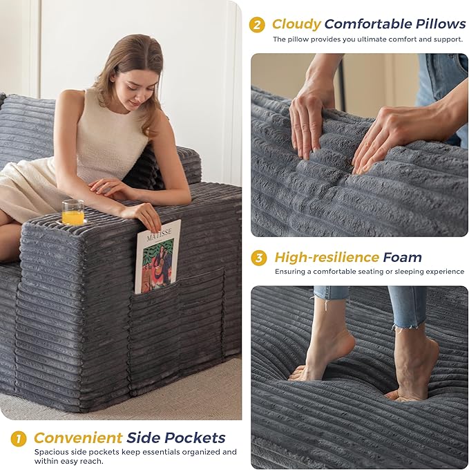 MAXYOYO 104" Modular Sectional Couch - Image 7