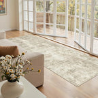 Soalmost Abstratc Runner Rug 2x5 Washable Kitchen Entry Runners Beige/Gray | by Soalmost