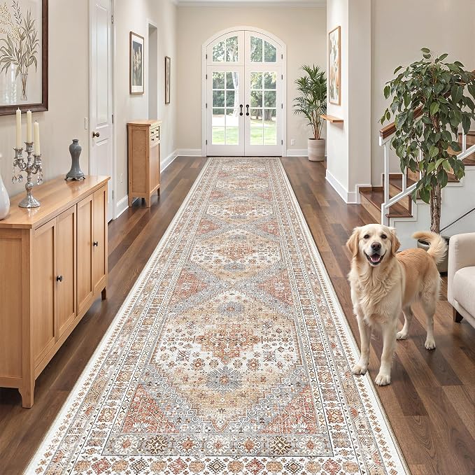 3x14 Runner Rug Non Slip, Washable Hallway Runner Rug, Living Room, Extra Long - Image 4