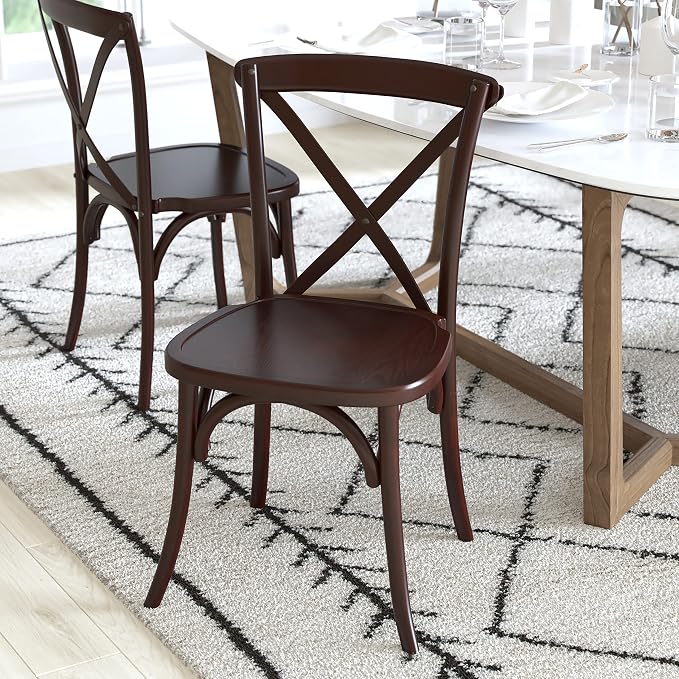 EMMA + OLIVER 2-Pack Wooden X-Back Dining Chair - Image 2