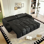 KEIKI 90.2" Modern 3-in-1 Sleeper Sofa Bed – Teddy Fabric 4-Seater Couch by KEIKI