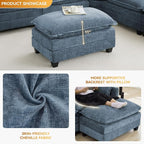 35‘’ Modern Chenille Cloud Sofa Ottoman, Rectangle Ottoman - Image 3