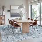 Soalmost 9x12 Area Rugs for Living Room Washable Rug Abstract Blue/Grey | - Image 4