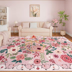 DUKINO 8x10 Area Rugs, Floral Washable Living Room Rug Non Slip, Stain Resistant - Image 3