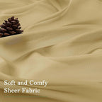 Gold Sheer Curtains 63 Inch Length 2 Panels, Rod Pockets Window Treatments - Image 8