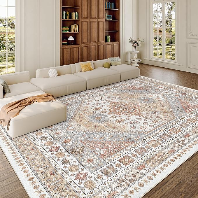 8x10 Area Rugs for Living Room, Large Washable Rug, Dining Room, Low Pile - Image 4