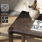 Vintage Aged Solid Wood Side Table Mortise and Tenon Construction - Image 3