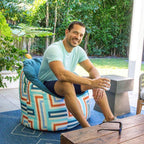 Big Joe Milano Patio Outdoor Weatherproof Bean Bag Chair, Lakeshore/Aqua Glass - Image 4