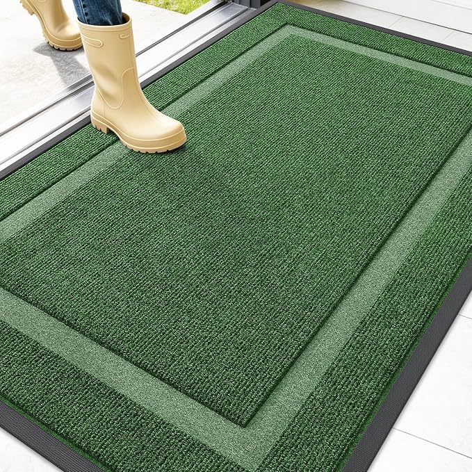 OLANLY Front Door Mat Outside 47x30, All-Season Heavy-Duty Rubber Doormat | by OLANLY