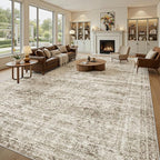 Soalmost 10x14 Area Rugs for Living Room Washable Rug Non-Slip Brown | Large - Image 2