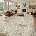 Soalmost 12x15 Washable Area Rugs Soft Living Room Rug Abstract Brown | Large - Image 2