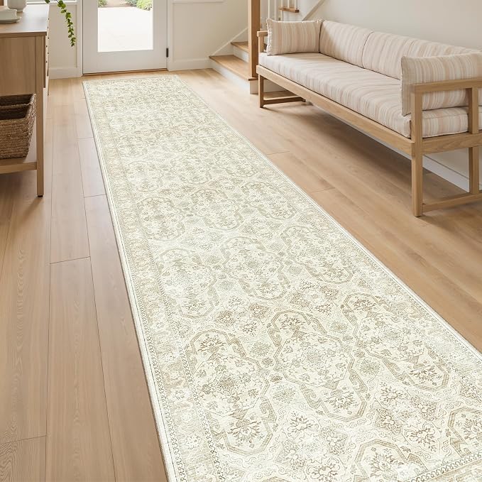 Soalmost Runner Rug 2x10 Washable Hallway Kitchen Runners Beige/Brown | by Soalmost