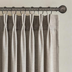 Topfinel 108 Inch Pinch Pleated Linen Curtains 2 Panels, Burlywood Semi Sheer by Topfinel