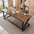 55inch Solid Wood Computer Desk, Large Office Desk Home Simple Modern Long Desk - Image 4