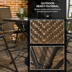 Outsunny 5 Pieces Wicker Patio Dining Set, Foldable Outdoor Table and Chairs - Image 6