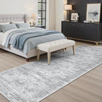 Soalmost Washable Runner Rug 2'6"x8' Kitchen Hallway Runners Grey | Soft - Image 10