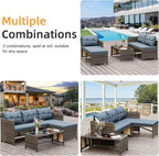 Shintenchi 3 Pieces Outdoor Patio Furniture Sets, Wicker Patio Conversation Sets - Image 7