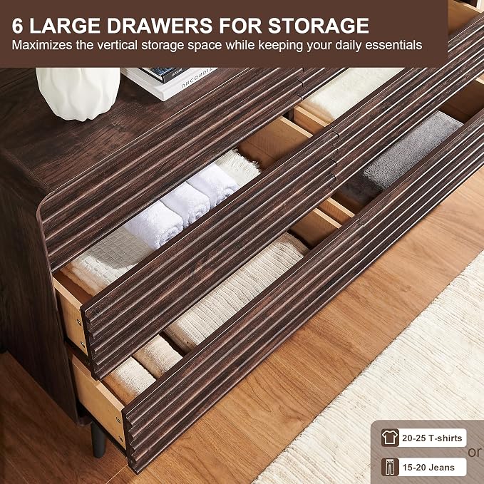 RedLemon 6 Drawers Dresser for Bedroom, Chest of Drawers - Image 4