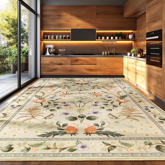 Area Rugs for Living Room, 6x9 Washable Vintage Rug for Bedroom, Non-Slip - Image 7