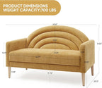 49" Small Loveseat Sofa for Small Spaces, Mid Century Modern Sofa, Linen - Image 2