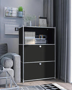 Metal Shelf with 2 Flap Doors, Large Capacity Cabinet, DIY Modern Home - Image 2